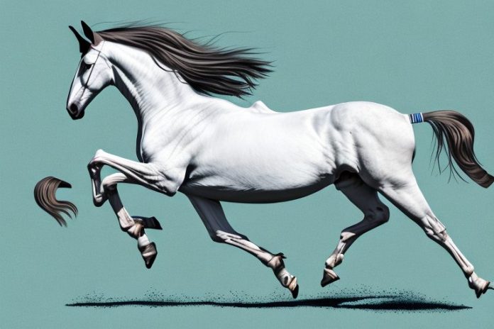 A dutch warmblood horse galloping in a field in paarl