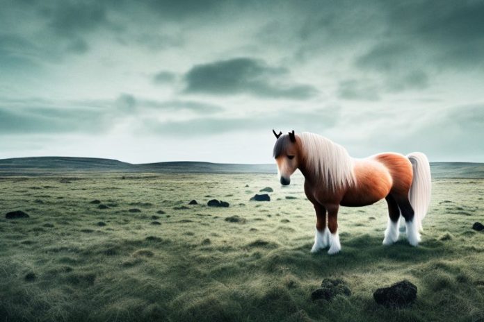 An icelandic horse in a rural landscape in mafikeng