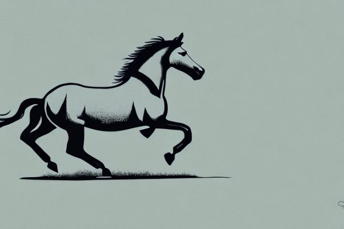 A mustang horse galloping through the countryside of kwa zulu natal
