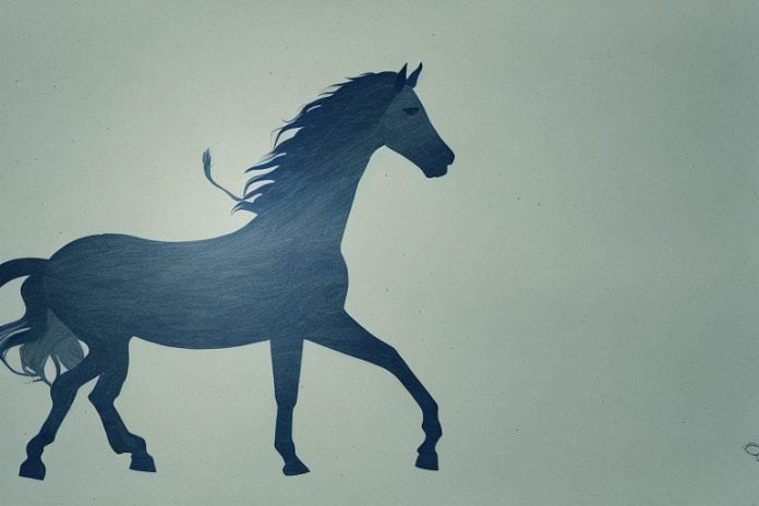 A mustang horse in a virginia landscape