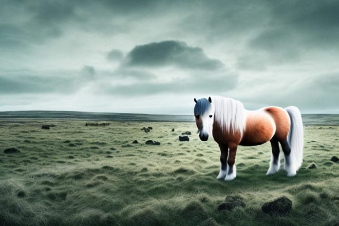 An icelandic horse in a rural landscape near middelburg