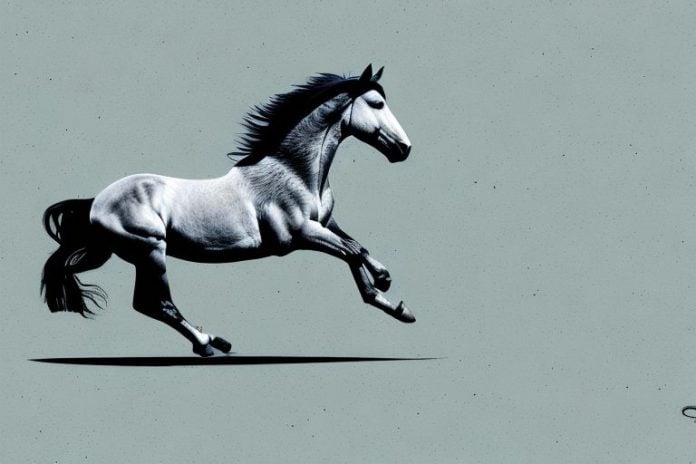 A mustang horse galloping through a landscape in polokwane