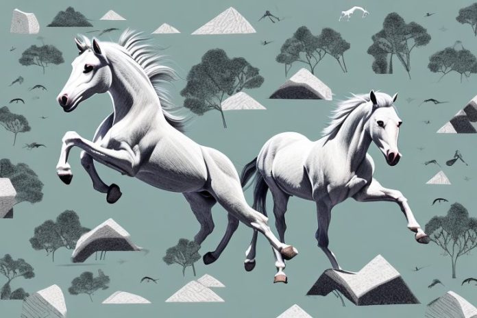 A wild mustang horse galloping in the countryside of lebowakgomo