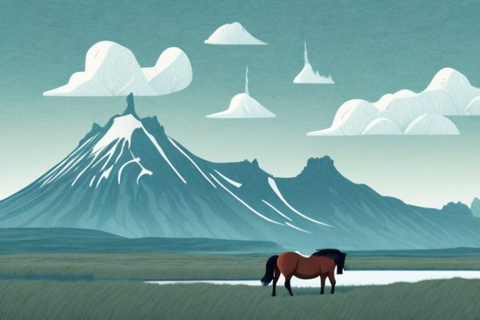 A horse in a natural icelandic landscape