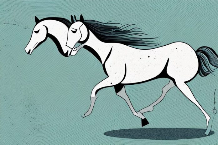 A horse galloping through a kathu landscape