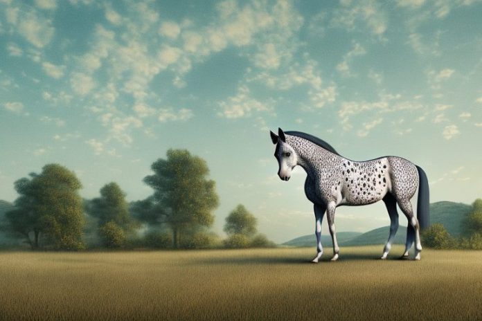 An appaloosa horse in a rural landscape near thohoyandou