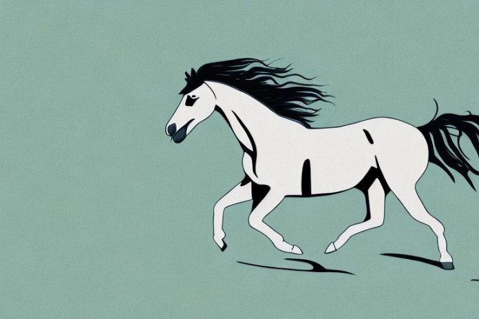 A mustang horse galloping in a field in warrenton