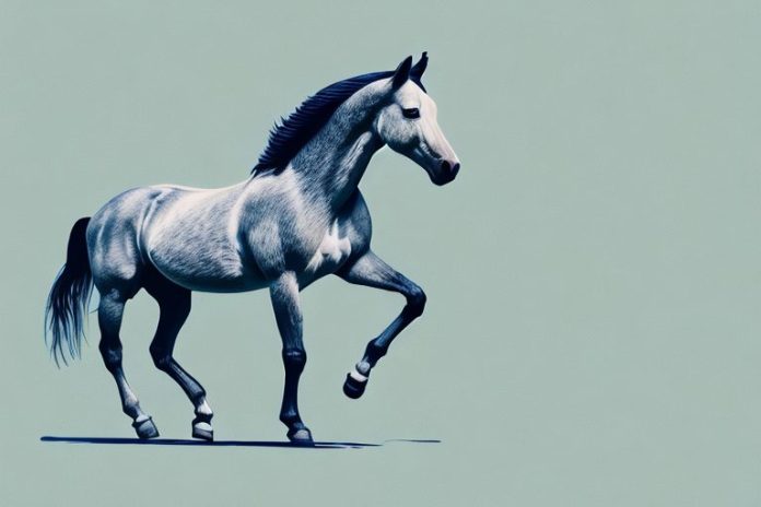 A mustang horse in its natural habitat in oudtshoorn