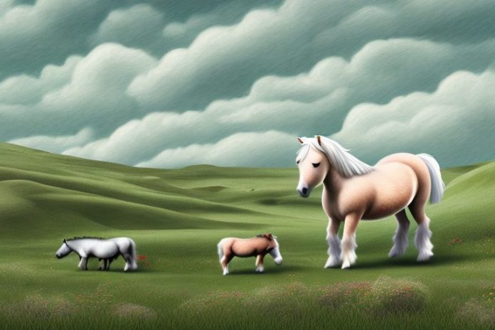 A shetland pony in a rural landscape in kwa zulu natal