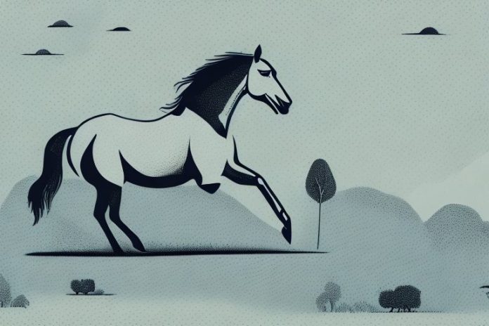A horse galloping through the countryside near pietermaritzburg
