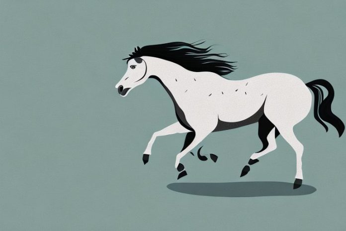 A brumby horse running through a tongaat landscape