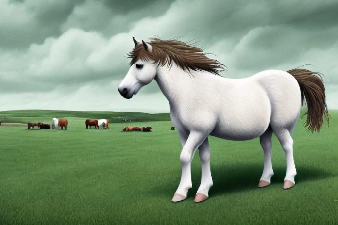 A shetland pony in a rural setting