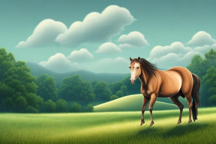 A brumby horse in a rural setting