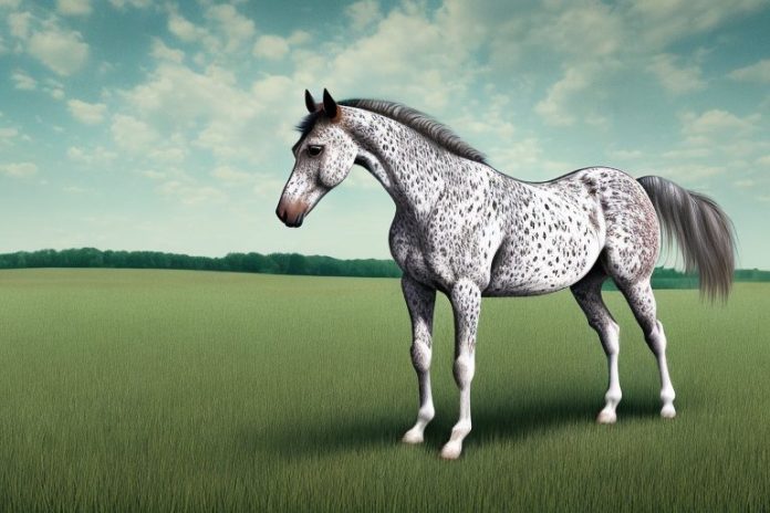 An appaloosa horse in a rural setting