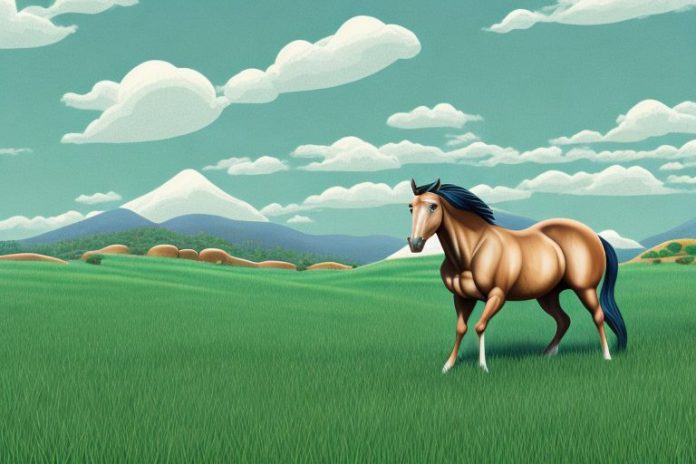 A brumby horse in a landscape setting