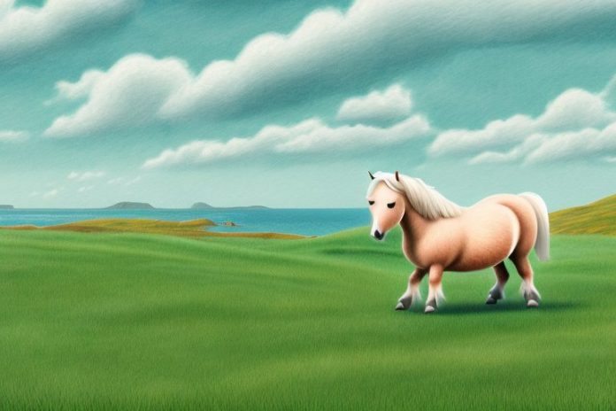 A shetland pony in a rural setting