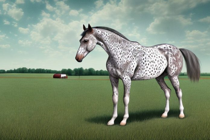 An appaloosa horse in a rural setting