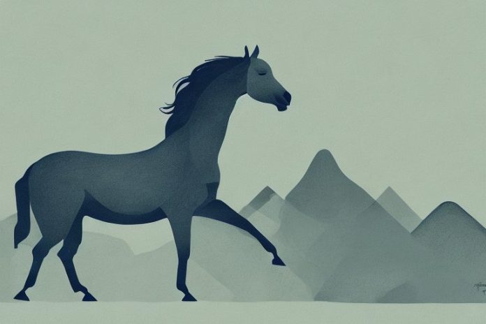 A brumby horse in the landscape of louis trichardt