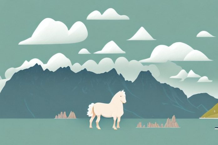 A shetland pony in a scenic queenstown landscape