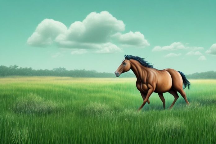 A brumby horse in a wild
