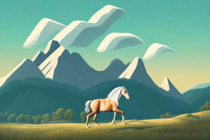 A brumby horse in a rural landscape