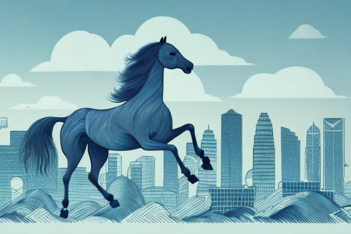 A horse in full gallop
