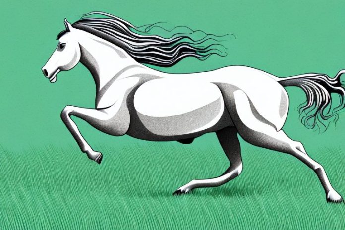 A horse galloping through a grassy field in pietermaritzburg