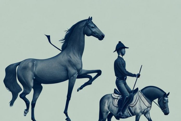 A horse and rider in an eastern cape landscape