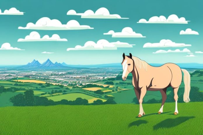 A horse in the countryside