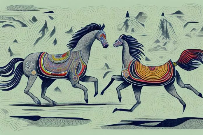 An azteca horse galloping through the landscape of graaff-reinet
