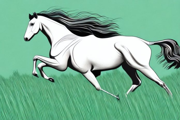 A horse galloping through a grassy field in mokopane