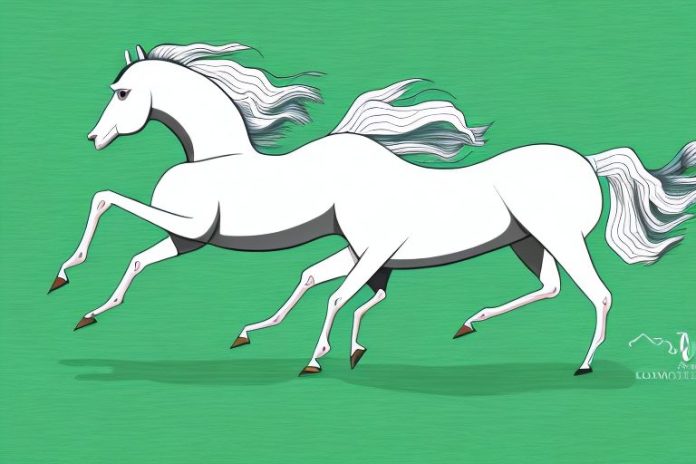 A horse galloping across a grassy field in the lebowakgomo area