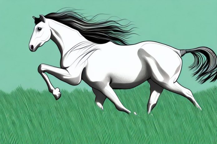 A horse galloping through a grassy field in middelburg