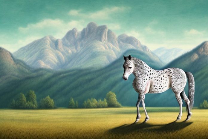 An appaloosa horse in a rural setting