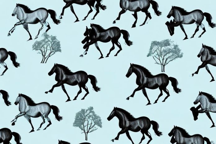 A horse galloping through a colesberg landscape