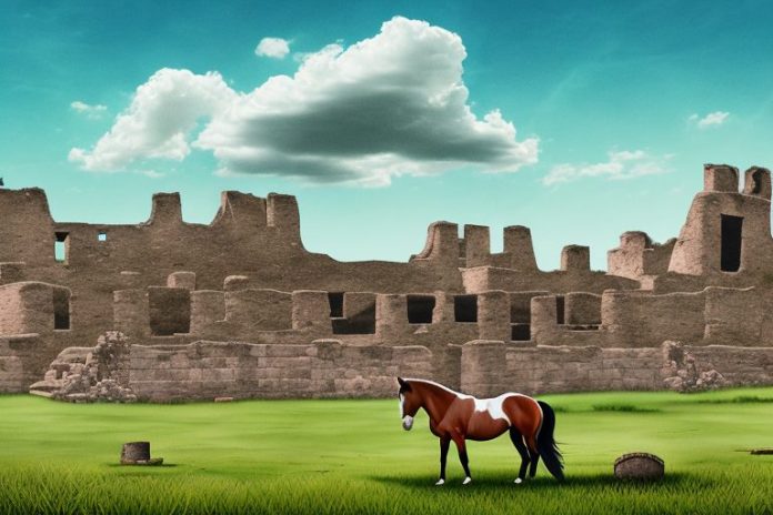 A horse in a landscape