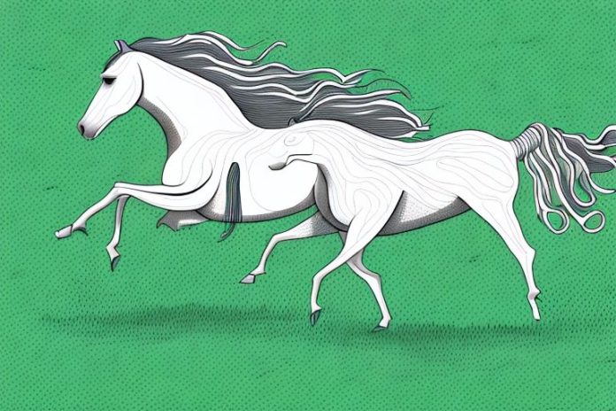 A horse galloping through a grassy landscape in potchefstroom