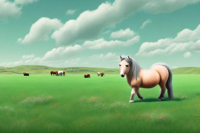 A shetland pony in a rural setting