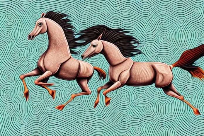 An azteca horse galloping through the mabopane landscape