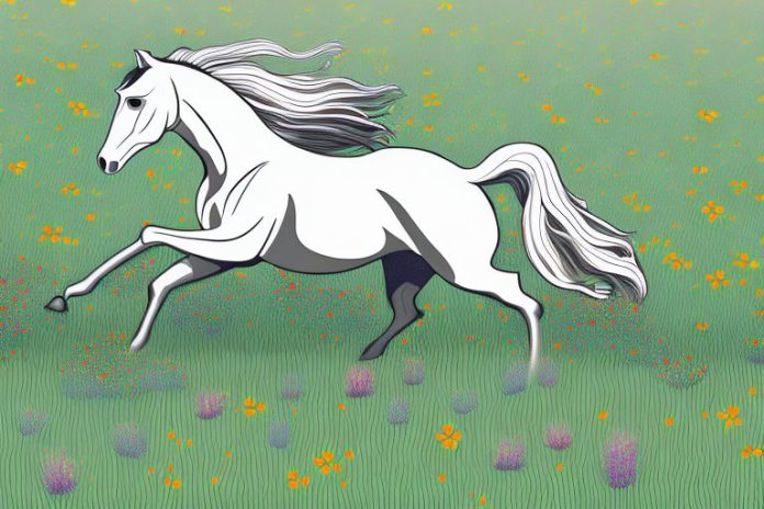 A horse galloping through a field of wildflowers in paarl