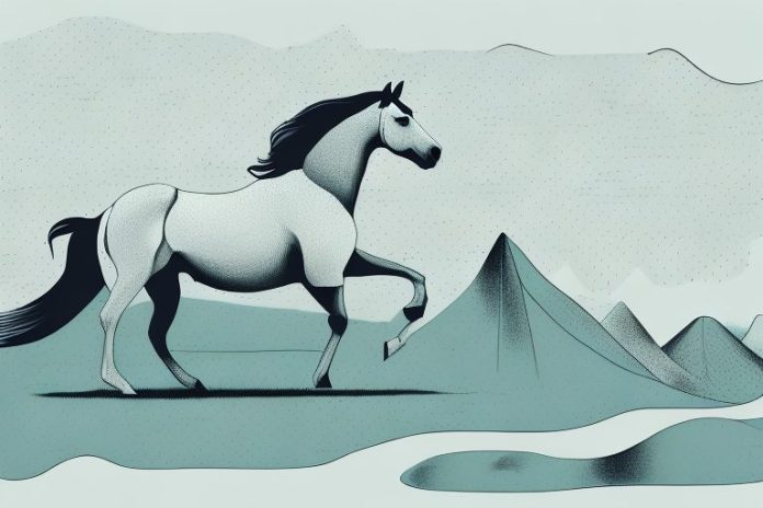 A horse galloping through a scenic landscape in hermanus