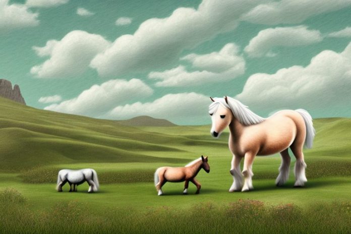 A shetland pony in a rural landscape in limpopo