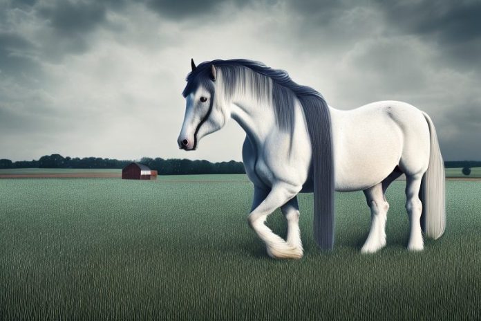 An american belgian draft horse in a rural setting