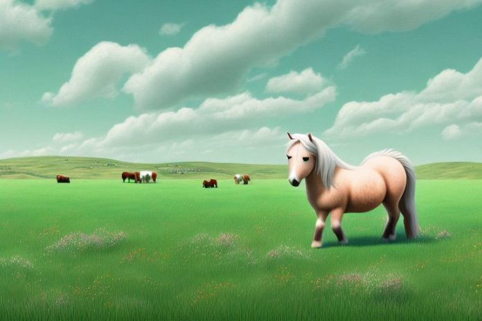 A shetland pony in a rural setting