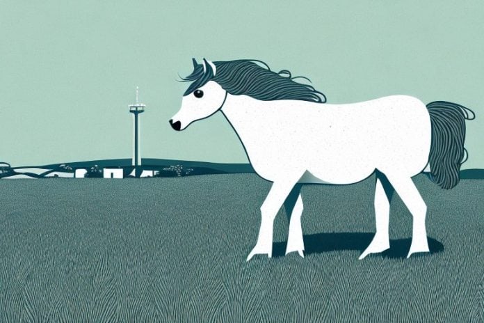 A shetland pony in a field in de aar