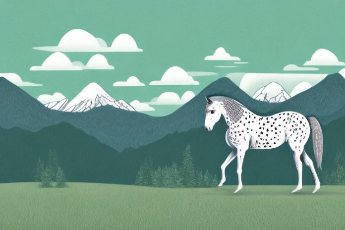An appaloosa horse in a scenic landscape