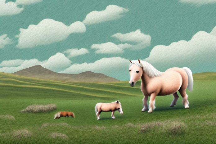 A shetland pony in a rural landscape in the western cape