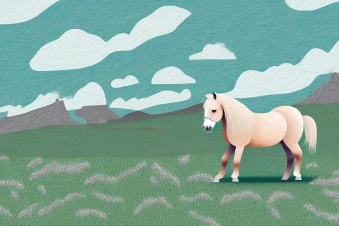 A shetland pony horse in a scenic landscape in hermanus