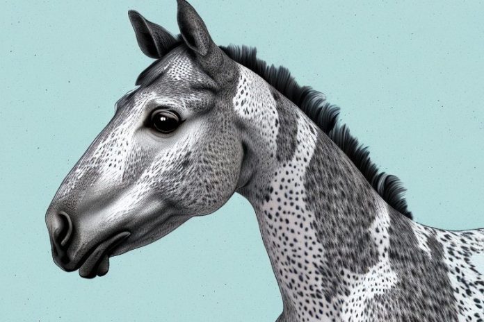An appaloosa horse in the witbank landscape