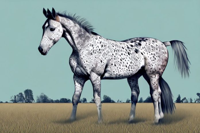 An appaloosa horse in a field in middelburg